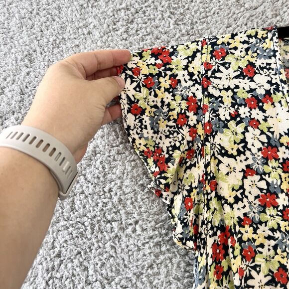 Free People S Ruffle Your Feathers Spring Floral Jumpsuit One Piece Boho Pockets - Picture 6 of 8